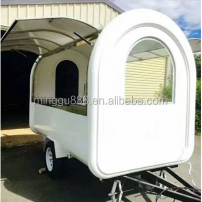 Minggu Removable White Mobile Food Carts Mobile Food Tralier & Truck Hot Dog Vending Trailer Zc-vl888