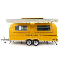 Airstream food trailer crepe waffle ice cream hot dog coffee smart kiosk/ 304 stainless steel luxury traction fryer food truck